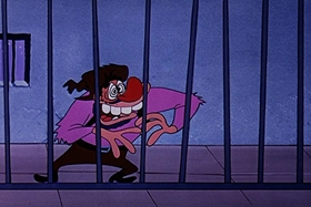Screenshots from the 1957 Walter Lantz cartoon Box Car Bandit