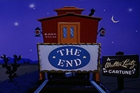 Screenshots from the 1957 Walter Lantz cartoon Box Car Bandit