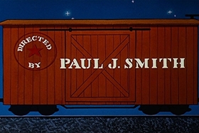 Screenshots from the 1957 Walter Lantz cartoon Box Car Bandit