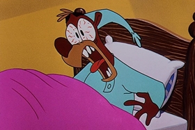 Screenshots from the 1957 Walter Lantz cartoon The Unbearable Salesman
