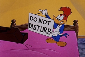 Screenshots from the 1957 Walter Lantz cartoon The Unbearable Salesman