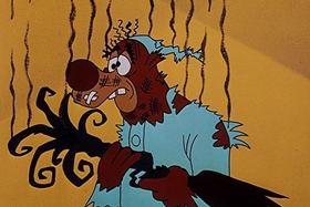 Screenshots from the 1957 Walter Lantz cartoon The Unbearable Salesman