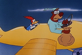 Screenshots from the 1957 Walter Lantz cartoon The Unbearable Salesman