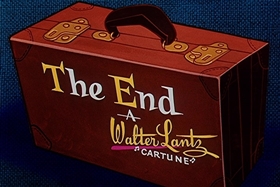 Screenshots from the 1957 Walter Lantz cartoon The Unbearable Salesman
