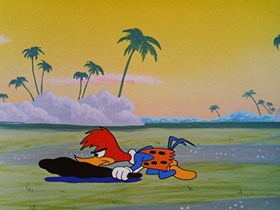 Screenshots from the 1957 Walter Lantz cartoon International Woodpecker
