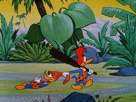 Screenshots from the 1957 Walter Lantz cartoon International Woodpecker