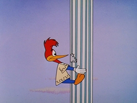 Screenshots from the 1957 Walter Lantz cartoon International Woodpecker