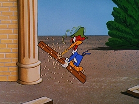 Screenshots from the 1957 Walter Lantz cartoon International Woodpecker