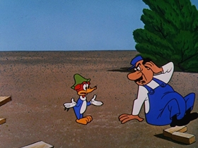 Screenshots from the 1957 Walter Lantz cartoon International Woodpecker