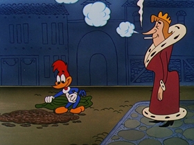 Screenshots from the 1957 Walter Lantz cartoon International Woodpecker