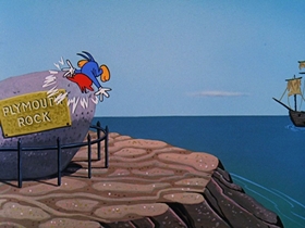 Screenshots from the 1957 Walter Lantz cartoon International Woodpecker