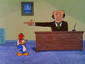Screenshots from the 1957 Walter Lantz cartoon International Woodpecker