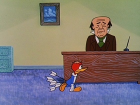 Screenshots from the 1957 Walter Lantz cartoon International Woodpecker