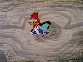 Screenshots from the 1957 Walter Lantz cartoon International Woodpecker