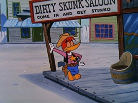 Screenshots from the 1957 Walter Lantz cartoon International Woodpecker