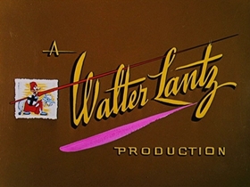 Screenshots from the 1957 Walter Lantz cartoon International Woodpecker