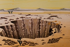 Screenshots from the 1957 Walter Lantz cartoon Round Trip to Mars