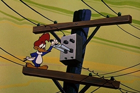 Screenshots from the 1957 Walter Lantz cartoon Round Trip to Mars