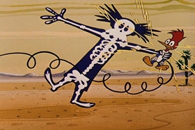 Screenshots from the 1957 Walter Lantz cartoon Round Trip to Mars