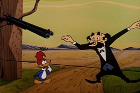 Screenshots from the 1957 Walter Lantz cartoon Round Trip to Mars