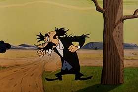 Screenshots from the 1957 Walter Lantz cartoon Round Trip to Mars