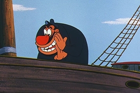 Screenshots from the 1957 Walter Lantz cartoon Dopey Dick the Pink Whale