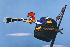 Screenshots from the 1957 Walter Lantz cartoon Dopey Dick the Pink Whale