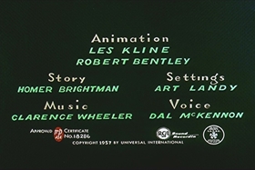 Screenshots from the 1957 Walter Lantz cartoon Dopey Dick the Pink Whale