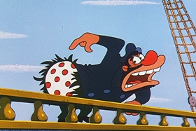 Screenshots from the 1957 Walter Lantz cartoon Dopey Dick the Pink Whale