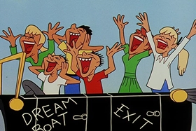 Screenshots from the 1957 Walter Lantz cartoon Fodder and Son