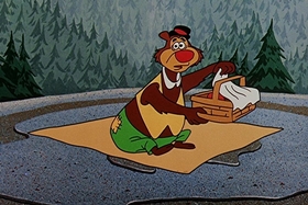 Screenshots from the 1957 Walter Lantz cartoon Fodder and Son