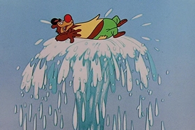 Screenshots from the 1957 Walter Lantz cartoon Fodder and Son