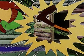 Screenshots from the 1957 Walter Lantz cartoon Fodder and Son