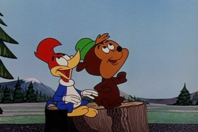 Screenshots from the 1957 Walter Lantz cartoon Fodder and Son