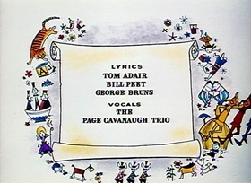 Screenshots from the 1957 Disney cartoon The Truth About Mother Goose