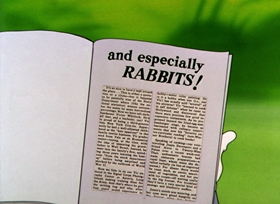 Screenshots from the 1957 Warner Bros. cartoon Bedevilled Rabbit