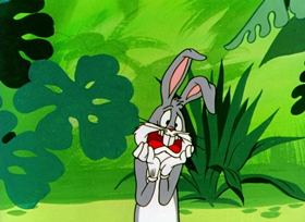 Screenshots from the 1957 Warner Bros. cartoon Bedevilled Rabbit