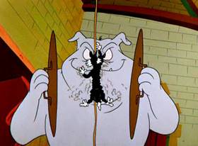 Screenshots from the 1957 Warner Bros. cartoon Tweety and the Beanstalk