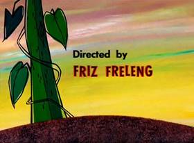 Screenshots from the 1957 Warner Bros. cartoon Tweety and the Beanstalk