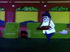Screenshots from the 1957 Warner Bros. cartoon Boston Quackie