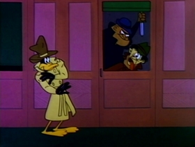 Screenshots from the 1957 Warner Bros. cartoon Boston Quackie