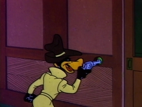 Screenshots from the 1957 Warner Bros. cartoon Boston Quackie