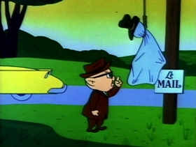 Screenshots from the 1957 Warner Bros. cartoon Boston Quackie