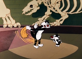 Screenshots from the 1957 Warner Bros. cartoon Mouse-Taken Identity
