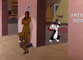Screenshots from the 1957 Warner Bros. cartoon Mouse-Taken Identity