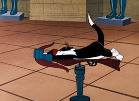 Screenshots from the 1957 Warner Bros. cartoon Mouse-Taken Identity