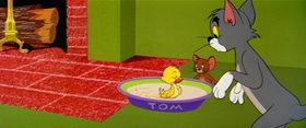Screenshots from the 1958 MGM cartoon Happy Go Ducky
