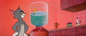 Screenshots from the 1958 MGM cartoon Happy Go Ducky