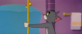 Screenshots from the 1958 MGM cartoon Happy Go Ducky
