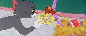 Screenshots from the 1958 MGM cartoon Happy Go Ducky